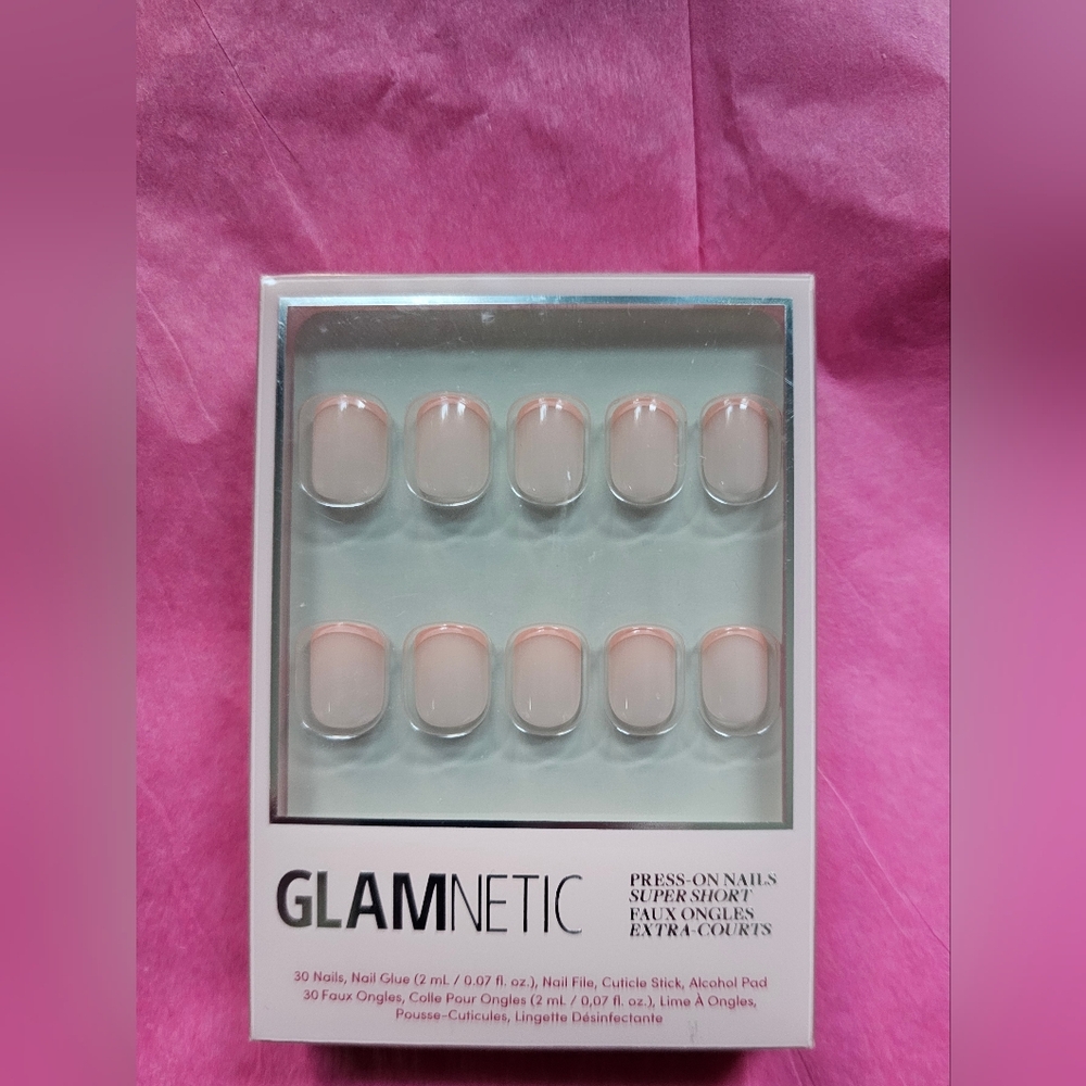 Glamnetic French Peach Press-On Nails Super Short. Never Used.